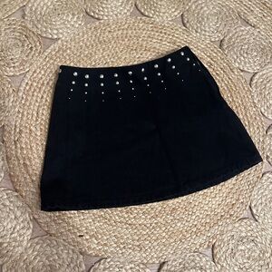 Zara Black Mini Skirt with Silver Studs